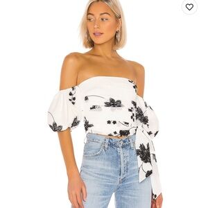 Revolve Leya Embroidered Too in white & black House of Harlow 1960